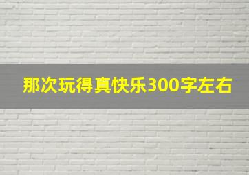 那次玩得真快乐300字左右