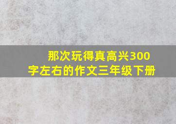 那次玩得真高兴300字左右的作文三年级下册