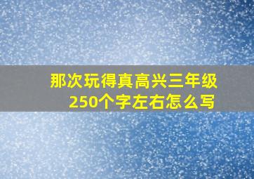 那次玩得真高兴三年级250个字左右怎么写