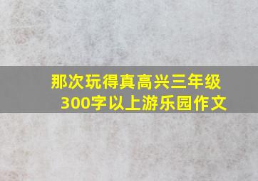 那次玩得真高兴三年级300字以上游乐园作文