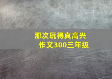 那次玩得真高兴作文300三年级