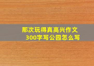 那次玩得真高兴作文300字写公园怎么写