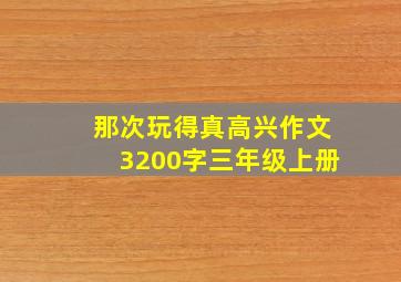 那次玩得真高兴作文3200字三年级上册