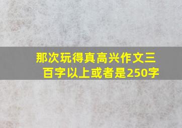 那次玩得真高兴作文三百字以上或者是250字