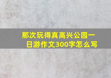 那次玩得真高兴公园一日游作文300字怎么写