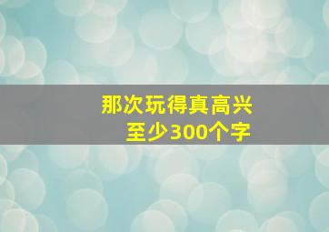 那次玩得真高兴至少300个字