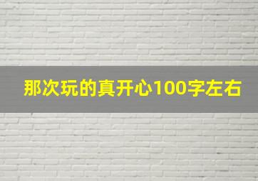 那次玩的真开心100字左右