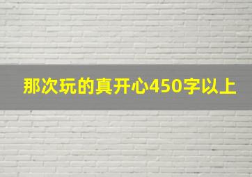 那次玩的真开心450字以上