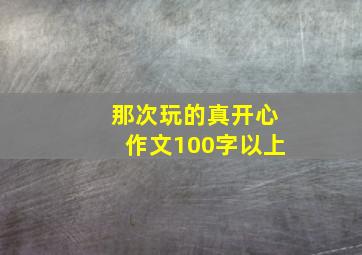 那次玩的真开心作文100字以上