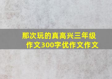 那次玩的真高兴三年级作文300字优作文作文