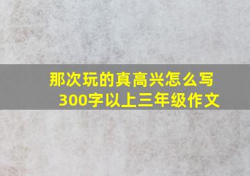 那次玩的真高兴怎么写300字以上三年级作文