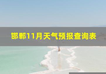 邯郸11月天气预报查询表