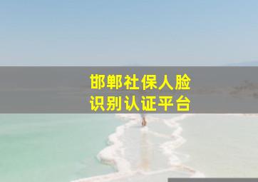 邯郸社保人脸识别认证平台