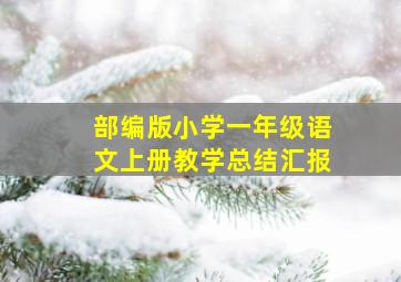 部编版小学一年级语文上册教学总结汇报