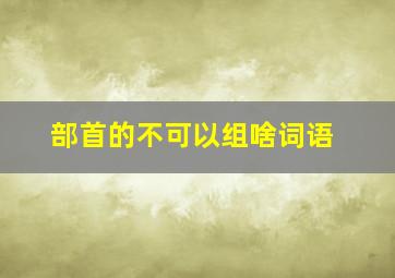 部首的不可以组啥词语