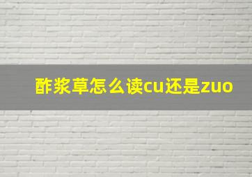 酢浆草怎么读cu还是zuo