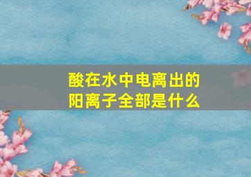 酸在水中电离出的阳离子全部是什么