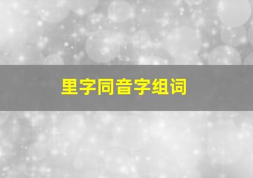 里字同音字组词