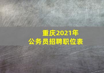 重庆2021年公务员招聘职位表