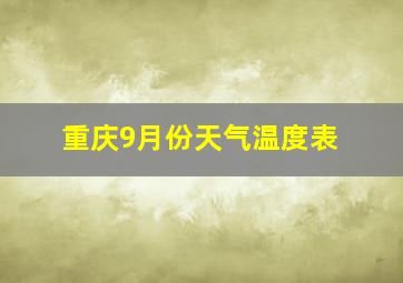 重庆9月份天气温度表