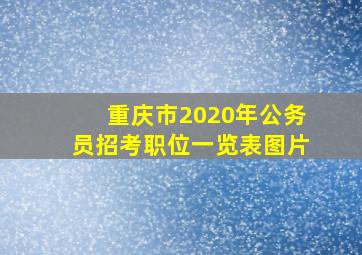 重庆市2020年公务员招考职位一览表图片