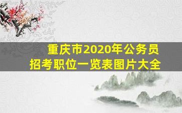 重庆市2020年公务员招考职位一览表图片大全