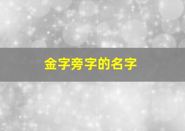 金字旁字的名字