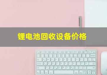 锂电池回收设备价格