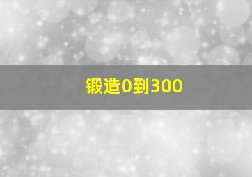 锻造0到300