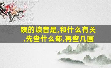 镁的读音是,和什么有关,先查什么部,再查几画