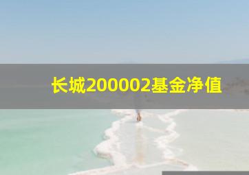 长城200002基金净值