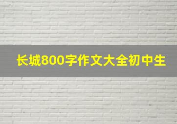 长城800字作文大全初中生