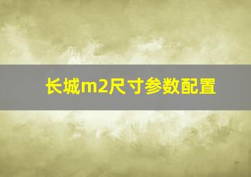 长城m2尺寸参数配置