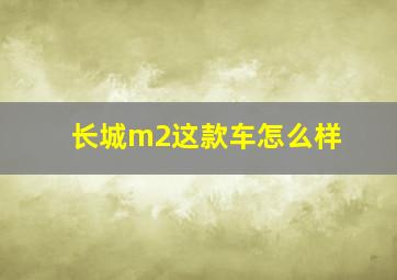 长城m2这款车怎么样