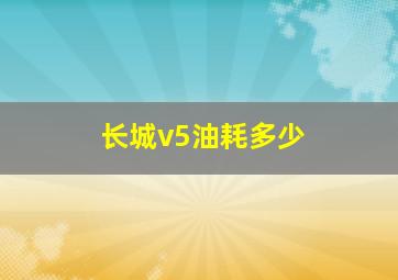 长城v5油耗多少