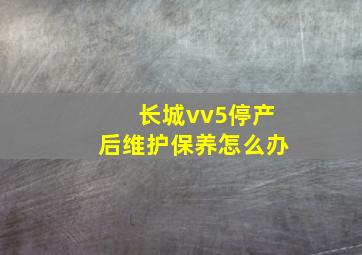 长城vv5停产后维护保养怎么办