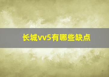 长城vv5有哪些缺点