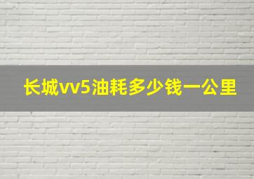 长城vv5油耗多少钱一公里