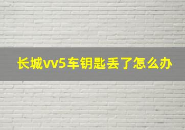 长城vv5车钥匙丢了怎么办