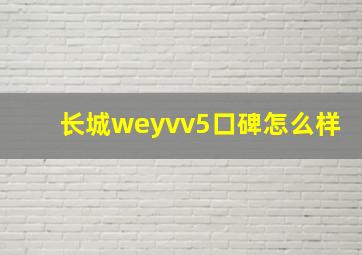 长城weyvv5口碑怎么样