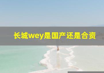 长城wey是国产还是合资