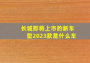 长城即将上市的新车型2023款是什么车