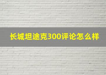 长城坦途克300评论怎么样