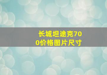 长城坦途克700价格图片尺寸