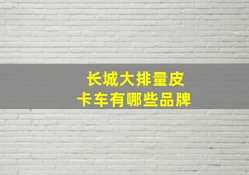 长城大排量皮卡车有哪些品牌