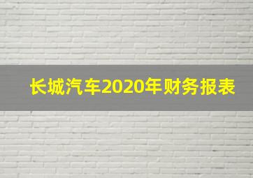 长城汽车2020年财务报表