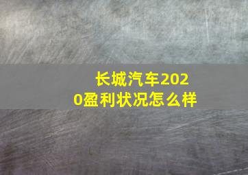 长城汽车2020盈利状况怎么样