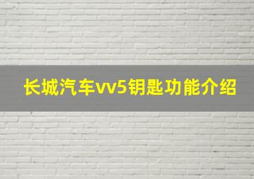 长城汽车vv5钥匙功能介绍