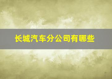 长城汽车分公司有哪些