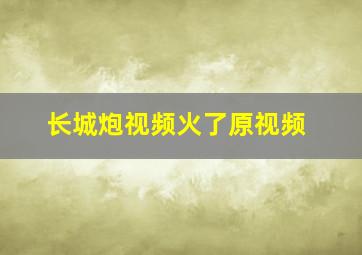 长城炮视频火了原视频